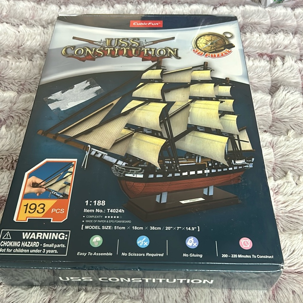 USS Constitution Ship Model Kit by Cubic Fun.